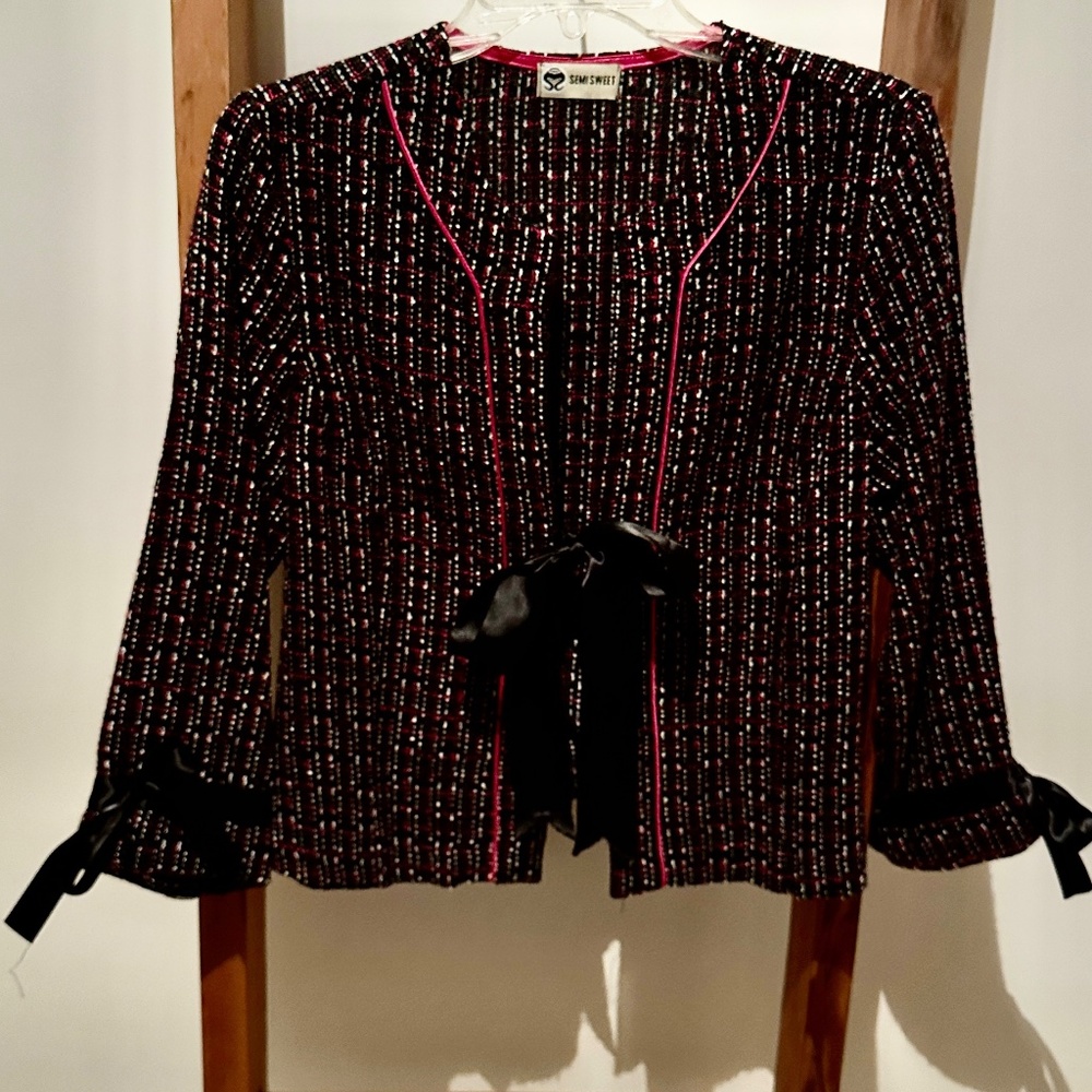 Boucle Black Tweed Short Jacket
